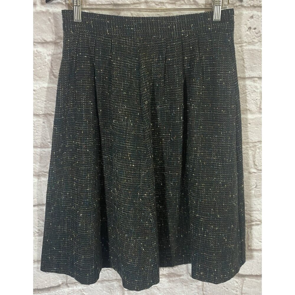 Vintage 70s 80s Office Career Work Skirt 12 Wool Tweed City Girl Nancy Bolen 035